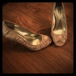 Ladies peep toe beaded heels